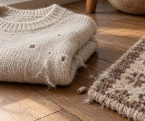 carpet beetle damage vs moth damage