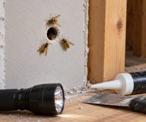 what to do when a wasp nest is in a wall
