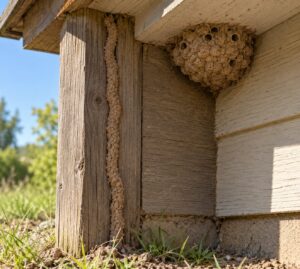 termite shelter tubes vs mud dauber nests