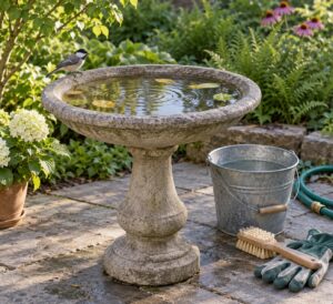 mosquito larvae in a bird bath what to do