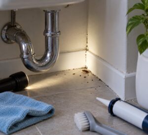 how to get rid of roaches in a bathroom