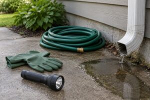 how to find standing water around a house