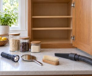 how to get rid of roaches in kitchen cabinets without chemicals