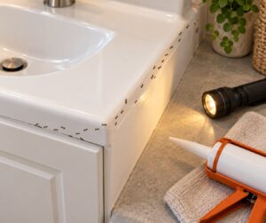 how to get rid of ants in a bathroom