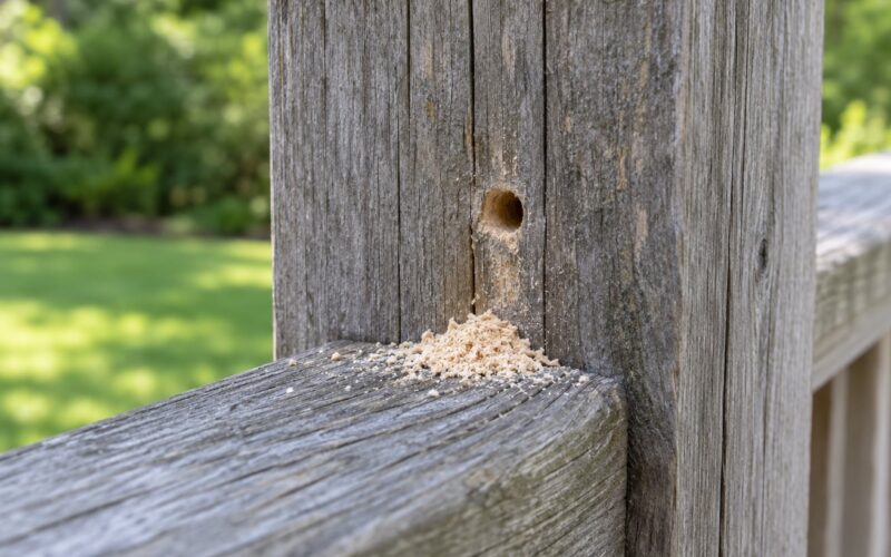 Carpenter Bee Damage in Wood Identification (October 2026)