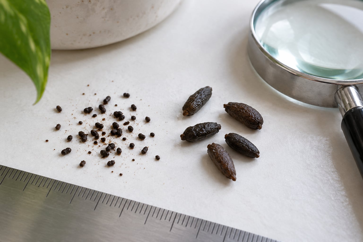 cockroach droppings vs mouse droppings identification