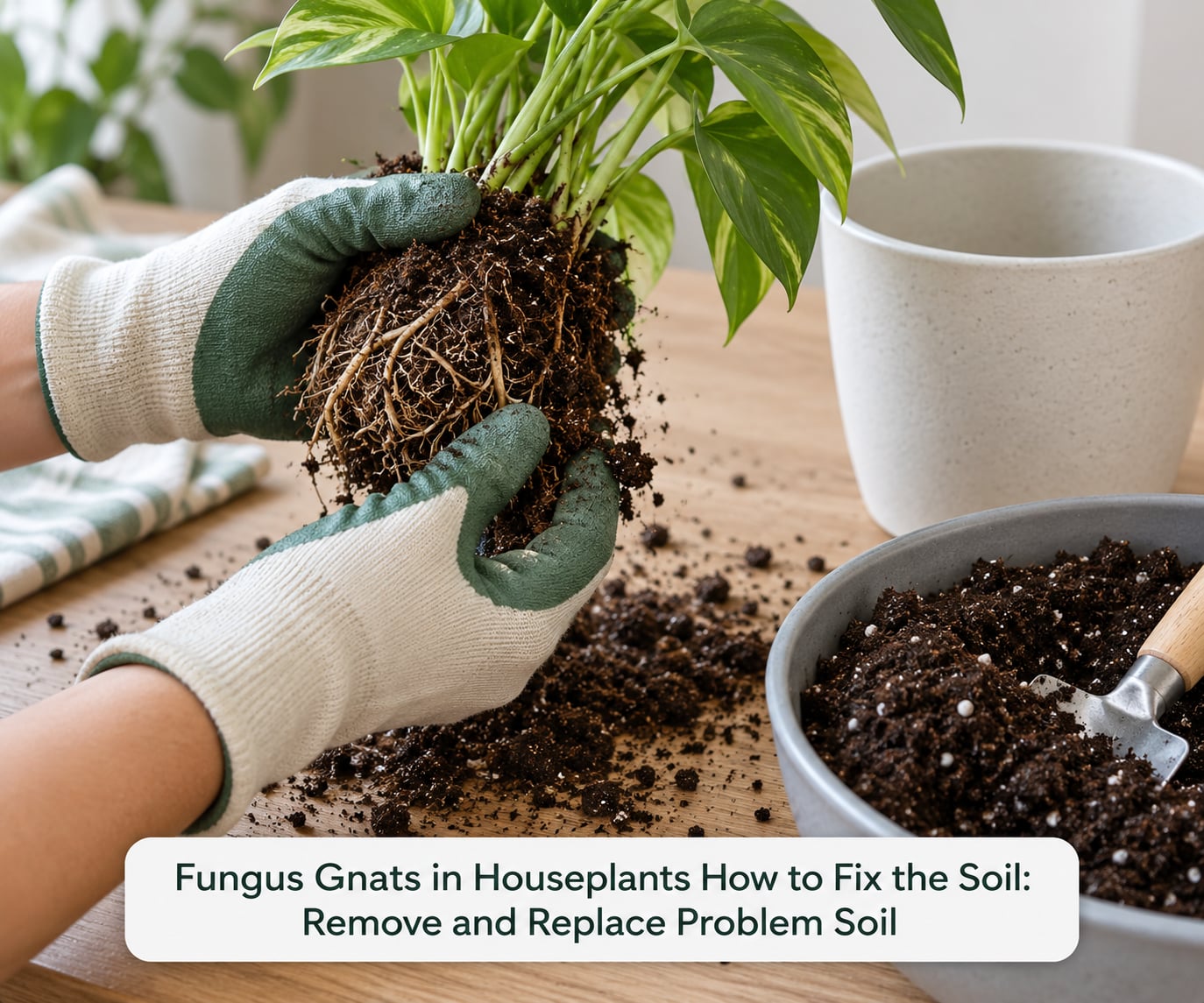 Fungus Gnats in Houseplants How to Fix the Soil: Remove and Replace Problem Soil