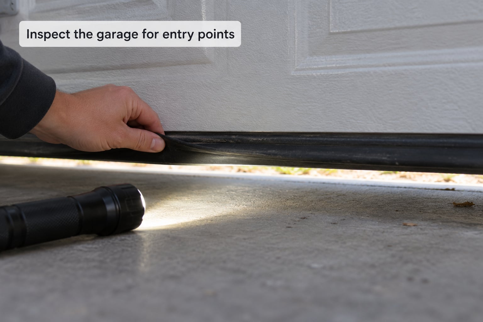 Inspect the garage for entry points