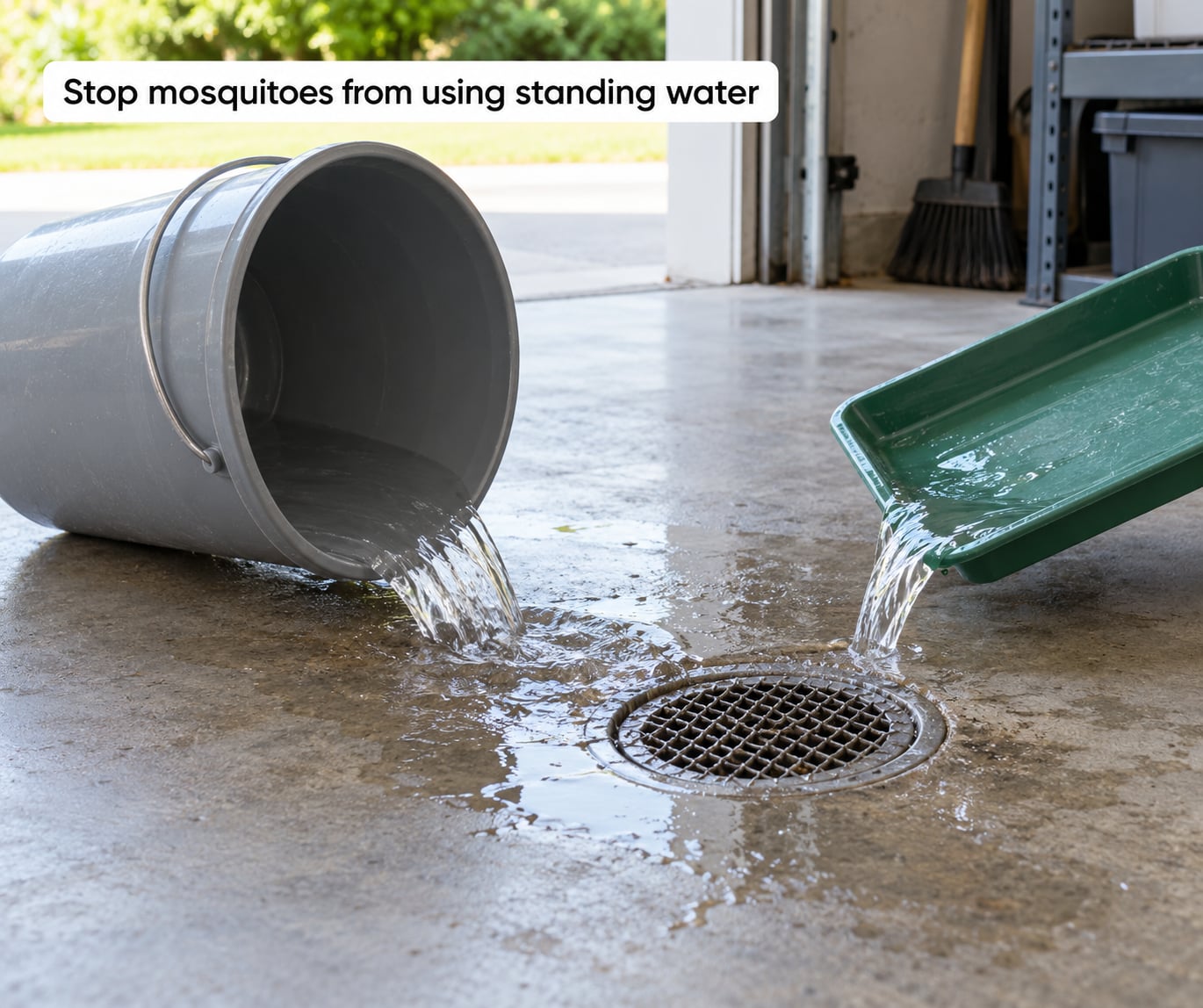 Stop mosquitoes from using standing water