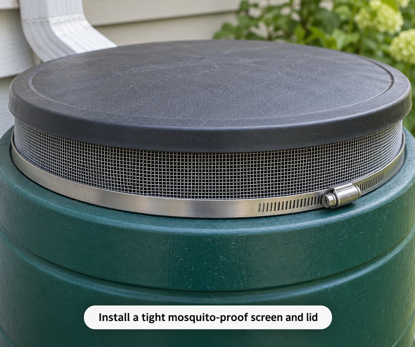 Install a tight mosquito-proof screen and lid