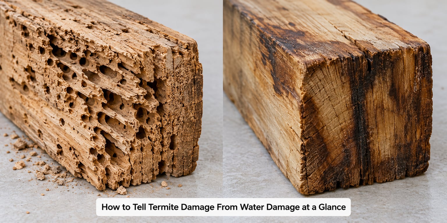 How to Tell Termite Damage From Water Damage at a Glance