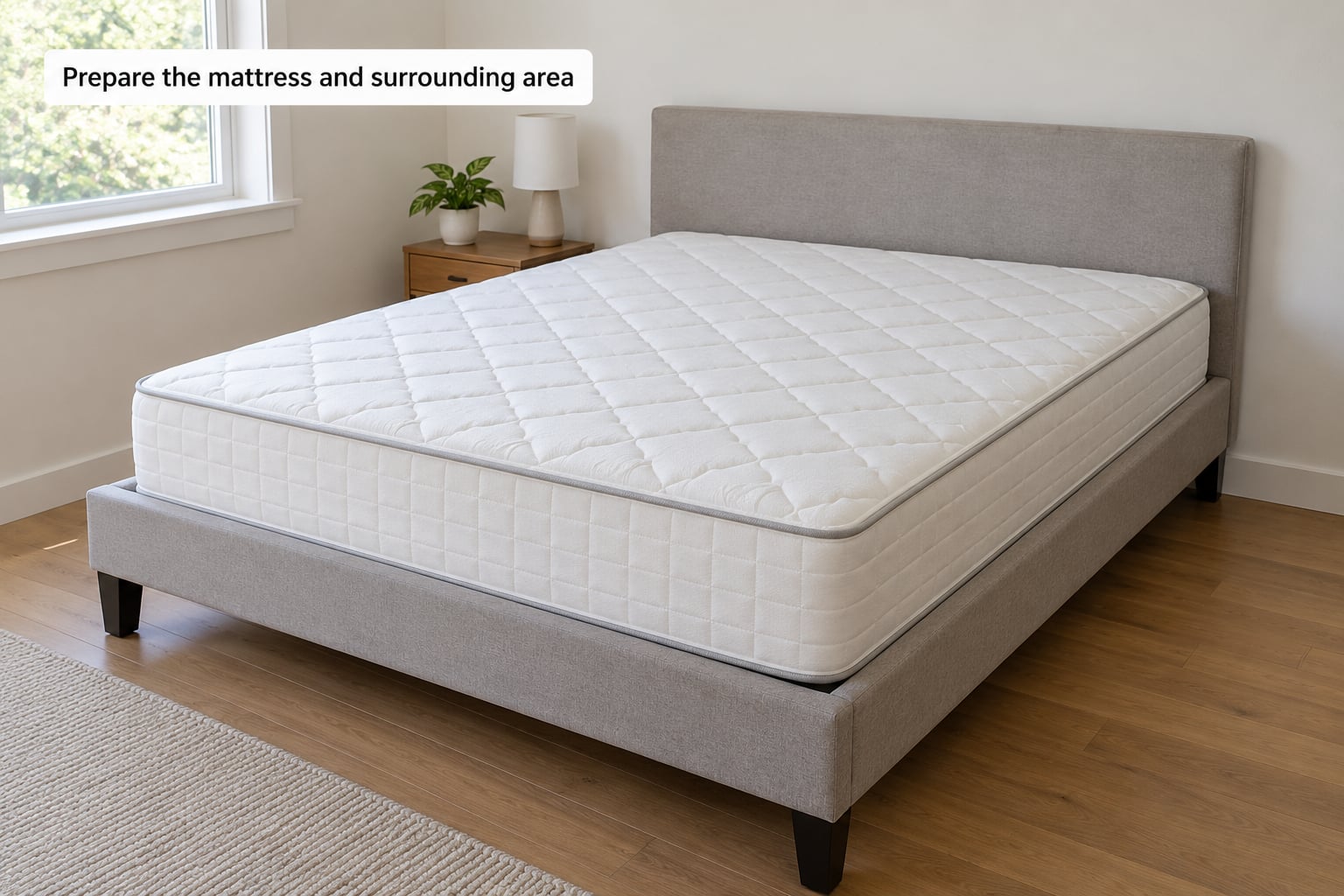 Prepare the mattress and surrounding area
