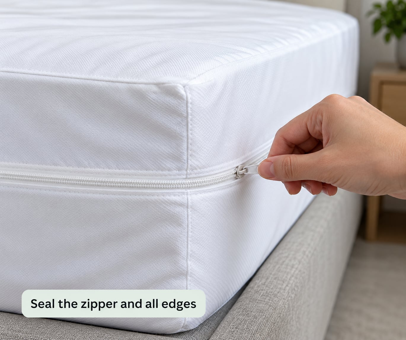 Seal the zipper and all edges