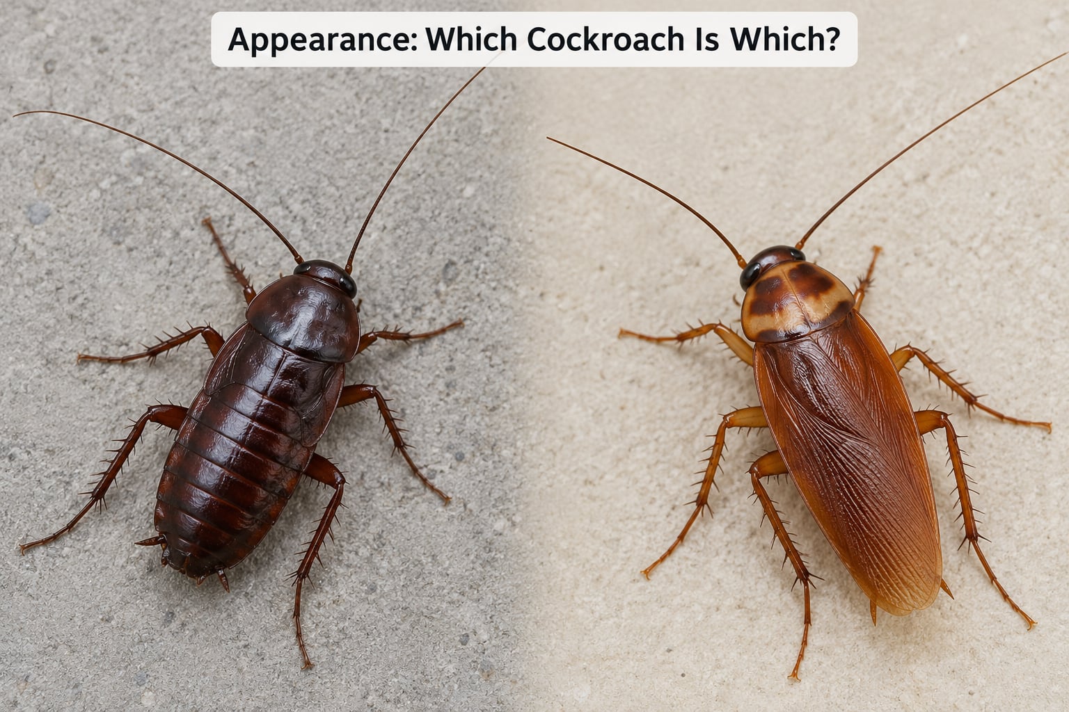 Appearance: Which Cockroach Is Which?