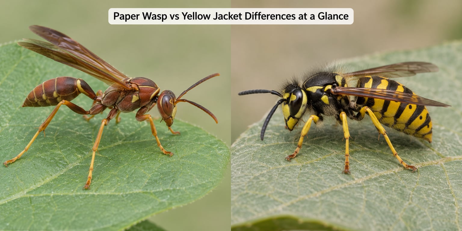 Paper Wasp vs Yellow Jacket Differences at a Glance