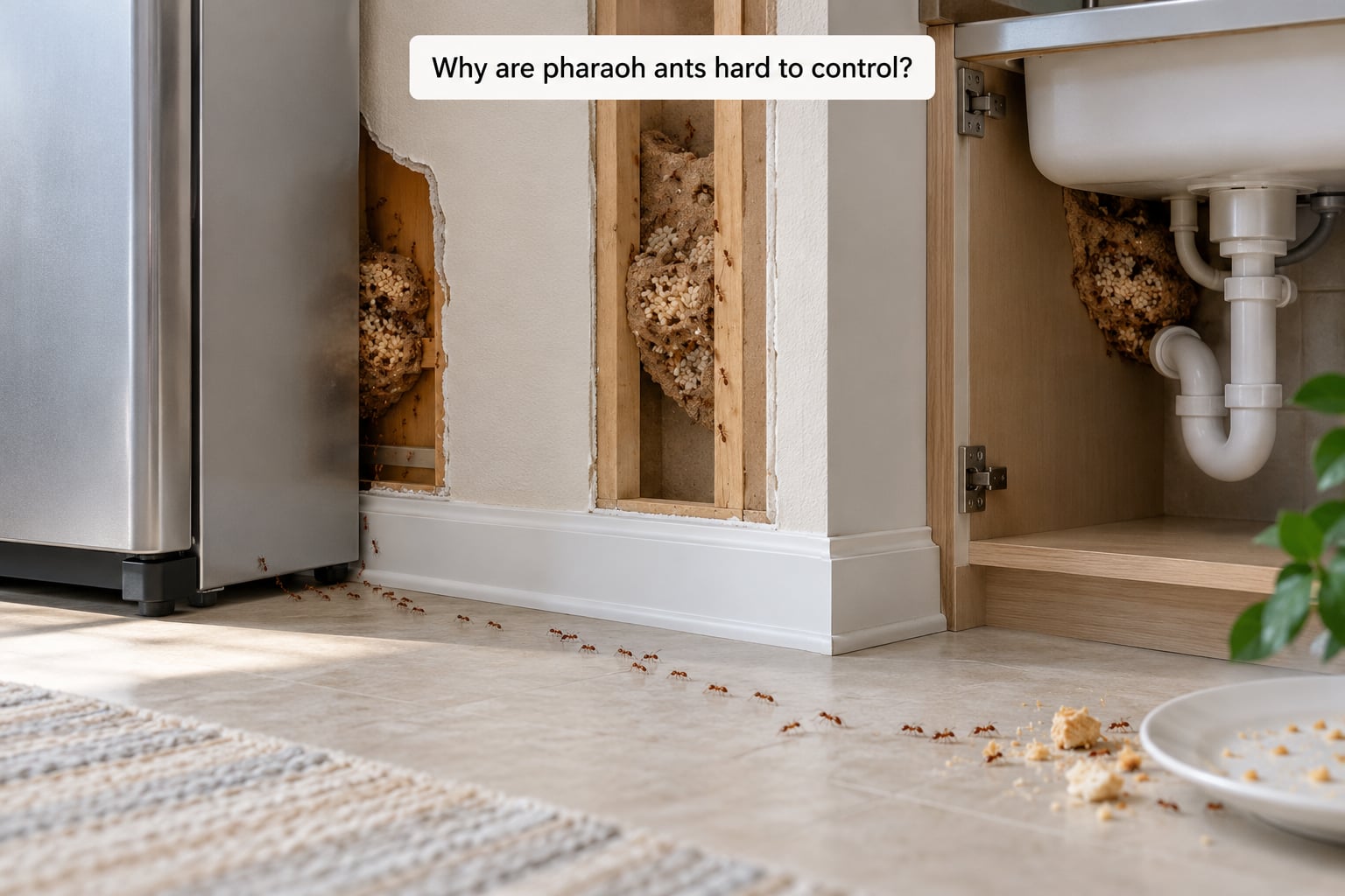 Why are pharaoh ants hard to control?