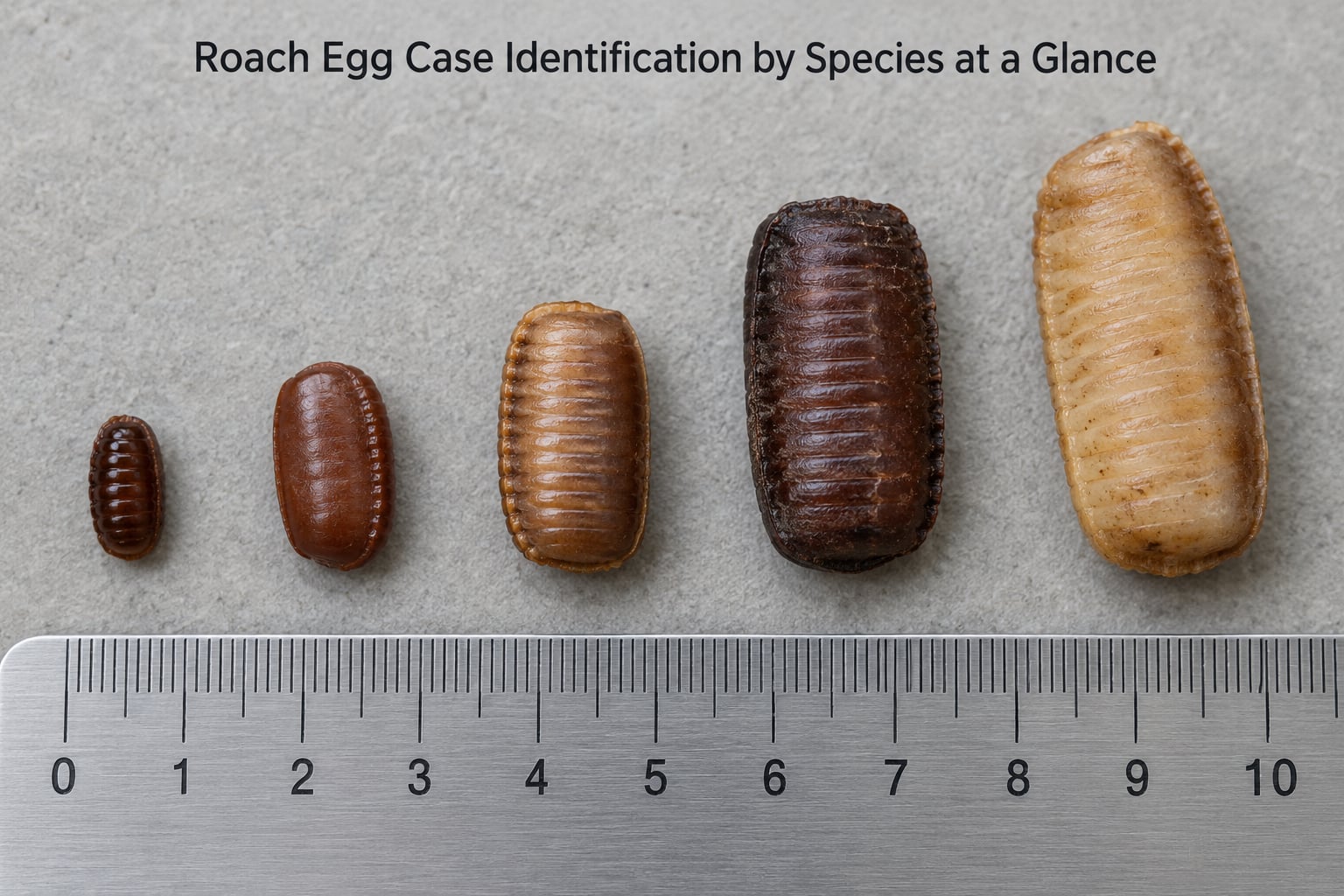 Roach Egg Case Identification by Species at a Glance