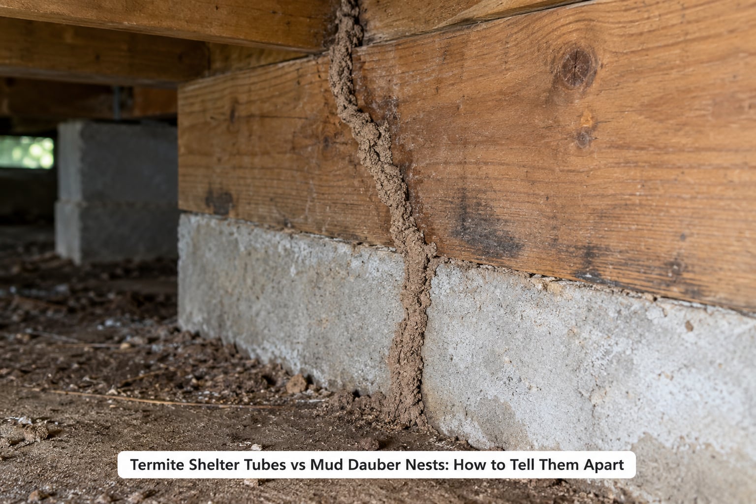 Termite Shelter Tubes vs Mud Dauber Nests: How to Tell Them Apart