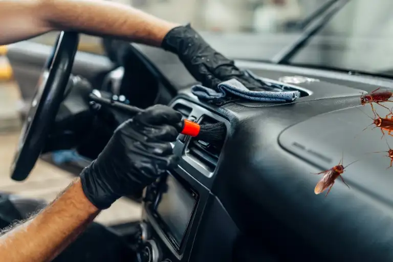 cockroach getting out of car